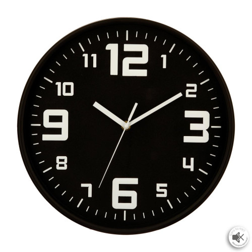 3S. x Home - Pendule plastique silence noir D30 - Horloges Design