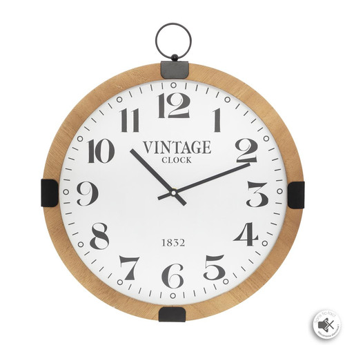 3S. x Home - Pendule "Silence" gousset en panneau de bois MDF D38cm - Horloges Design