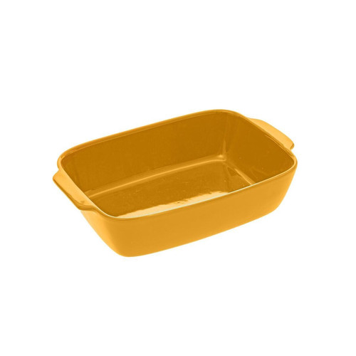 3S. x Home - Plat rectangulaire 32x20cm jaune en céramique - Ustensile de cuisine
