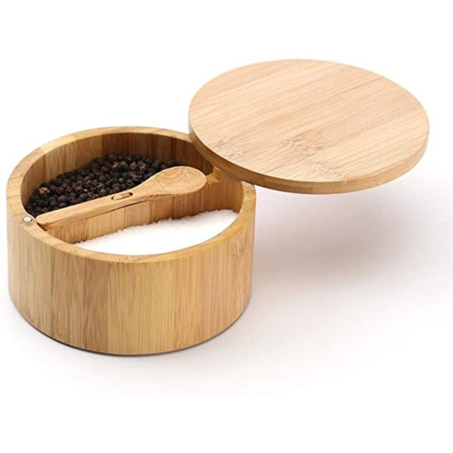 3S. x Home - Pot Sel et Poivre et Cuillère Bambou - Accessoires de cuisine, pâtisserie