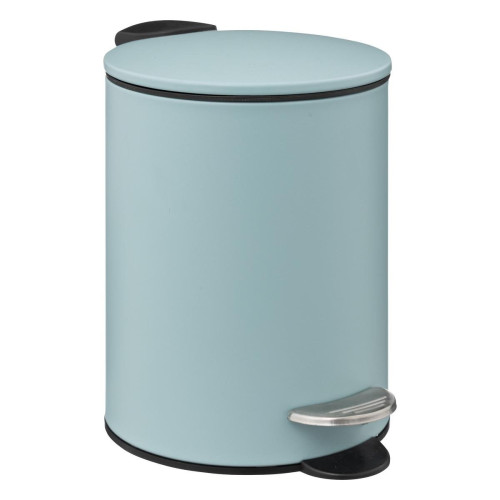 3S. x Home - Poubelle métal Soft Close 3L "Colorama" bleu artic - Accessoires de salle de bain