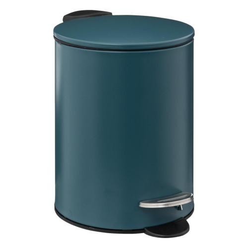 3S. x Home - Poubelle métal Soft Close 3L "Colorama" bleu pétrole - Accessoires de salle de bain