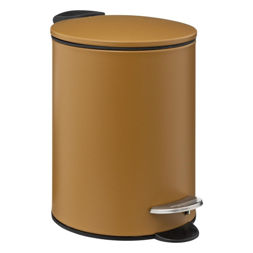 3S. x Home - Poubelle métal Soft Close 3L "Colorama" marron malt - Accessoires de salle de bain