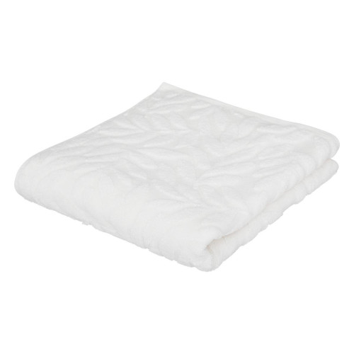 3S. x Home - Serviette de toilette "Cisel", coton, blanc, 50x90 cm - Draps de bain