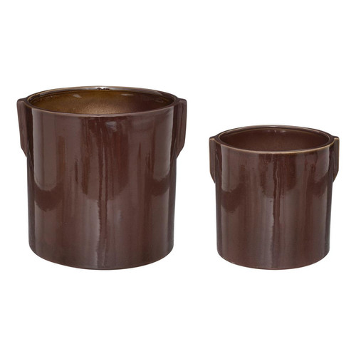 3S. x Home - Set de 2 pots "Bota", céramique, marron - Pots de fleurs, jardinières
