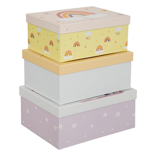 Set de 3 boîtes en carton "Girly"  Multicolore 3S. x Home Meuble & Déco