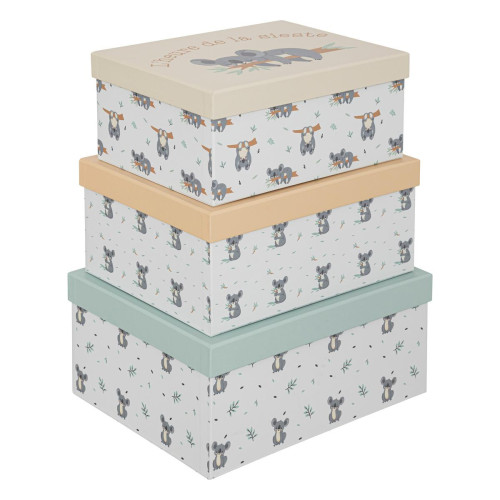 3S. x Home - Set de 3 boîtes "Koala" en carton - Armoires et commodes design pour enfants