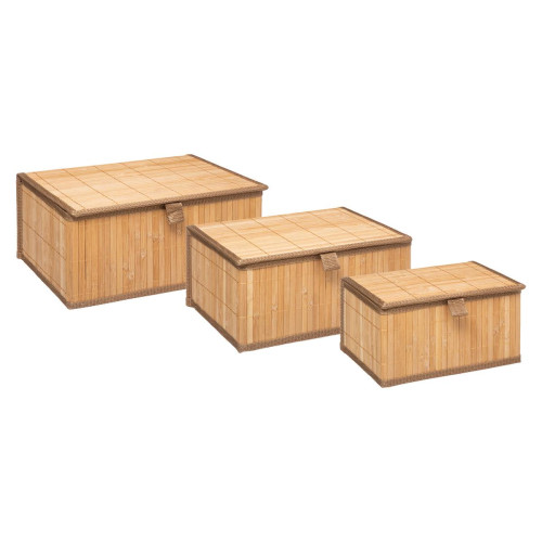 3S. x Home - Set Panier lot de 3 Bambou Naturel - Panier Et Boîte Design