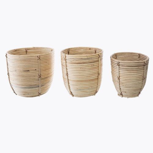 3S. x Home - Set x 3 Pots Rotin - Salle De Bain Design