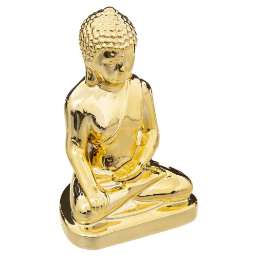 3S. x Home - Statuette "Bouddha", céramique, doré, H25 cm - Meuble Et Déco Design