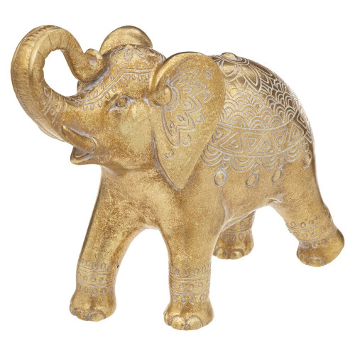 3S. x Home - Statuette "Éléphant", résine, doré, H23 cm - Objets Déco Design