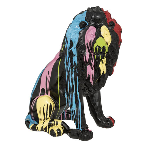 3S. x Home - Statuette "Lion", noir, 46x60 cm - Meuble Et Déco Design
