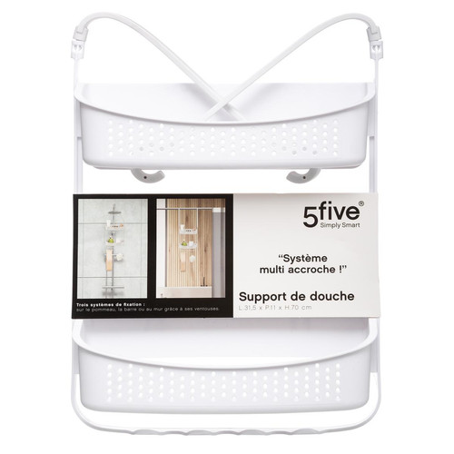 3S. x Home - Support Douche Souple 2 Pièces Blanc - Accessoires de salle de bain