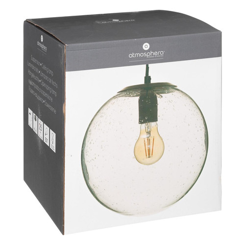 3S. x Home - Suspension boule  "Nunne" noir en verre D25cm - Lampes et luminaires Design