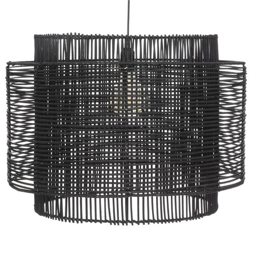 3S. x Home - Suspension "Orna", rotin et cuivre, noir, D58 cm - Lampes et luminaires Design