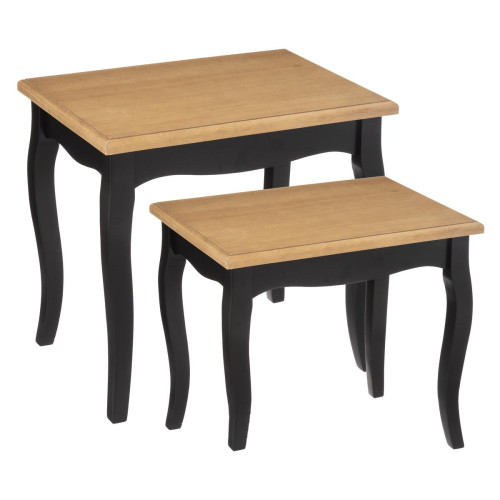 3S. x Home - Table à café "Chrysa" noire x2 - Tables basses scandinaves