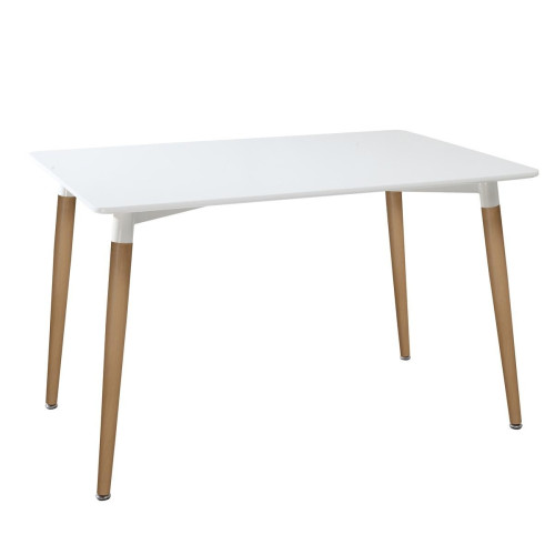 3S. x Home - Table à dîner "Roka" Scandinave blanc - Table basse blanche design