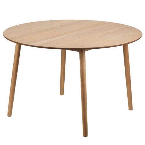 3S. x Home - Table à Manger Design Ronde Scandinave Bois TRADITION 6P-MARRON - Table Salle A Manger Design