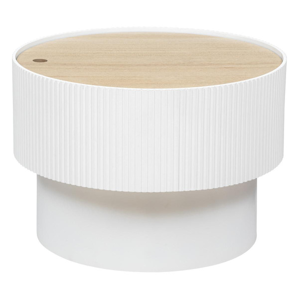 Table basse "Enola" en placage frêne D55cm blanc Blanc 3S. x Home Meuble & Déco