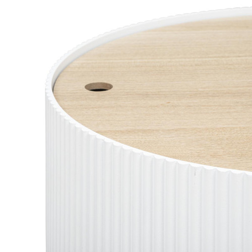 Table basse "Enola" en placage frêne D55cm blanc 3S. x Home