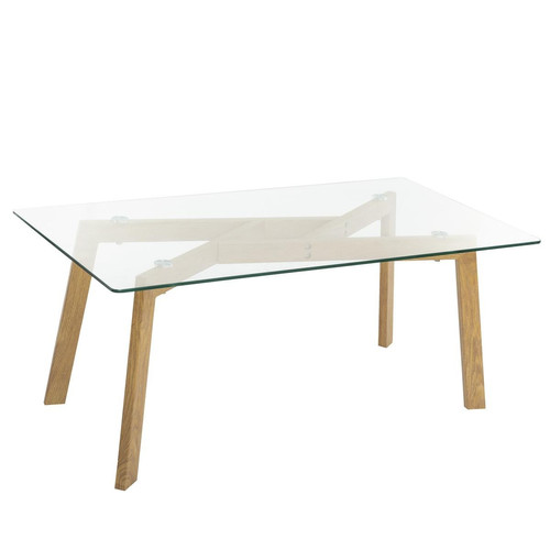 Table Basse P Imitation Chêne Taho Transparent 3S. x Home Meuble & Déco