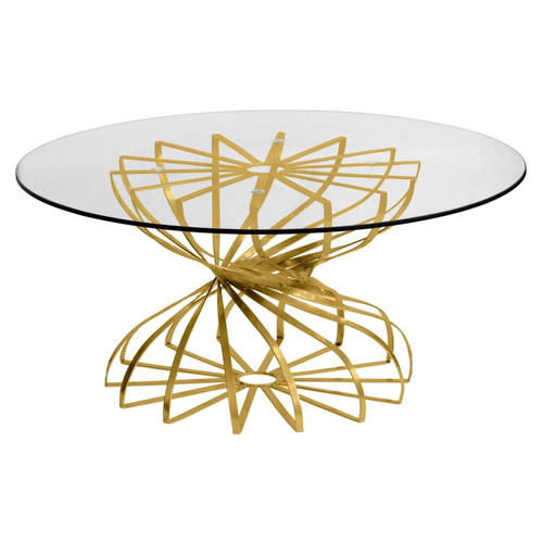 3S. x Home - Table Basse ronde Or et Verre  - Table Basse Design