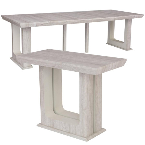 3S. x Home - Table Console extensible 250cm Houston Chêne Blanchi - Table Extensible Design