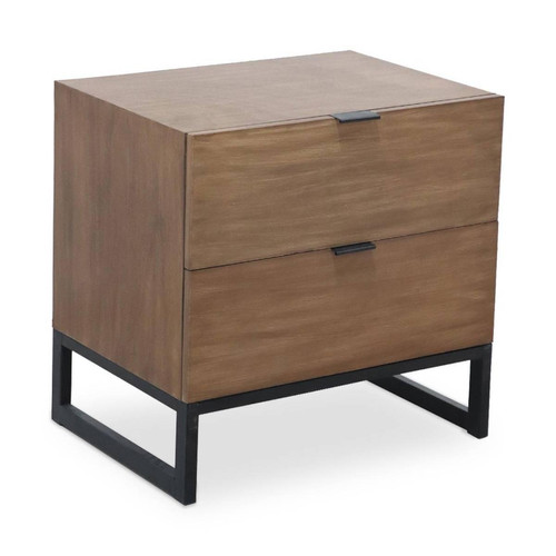 3S. x Home - Table De Chevet 2 tiroirs Panara Chêne Clair - Table De Chevet Design