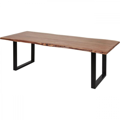 3S. x Home - Table de repas en Bois et Pied métal Noir - Table Salle A Manger Design