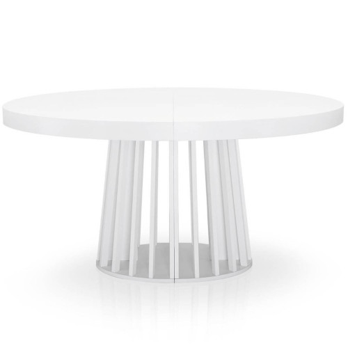 3S. x Home - Table ovale extensible Eliza Blanc - Table basse blanche design