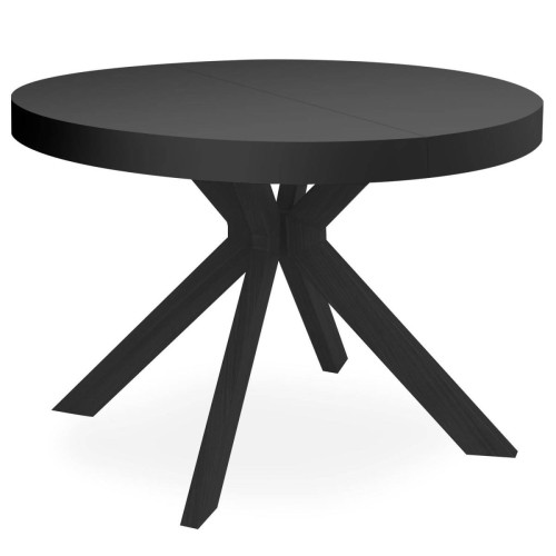Table ronde extensible Myriade All Black Noir 3S. x Home Meuble & Déco