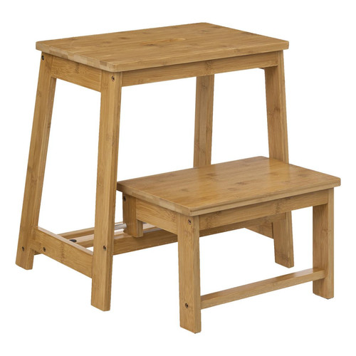 3S. x Home - Tabouret marchepied bambou  - Couvert et ustensile