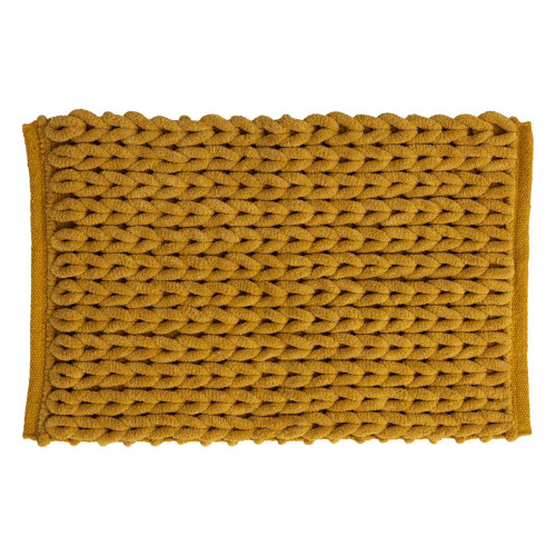 3S. x Home - Tapis de bain 50x75 cm "Colorama" jaune moutarde - Accessoires de salle de bain