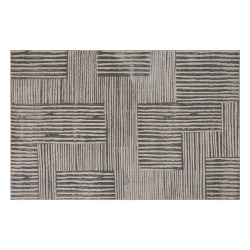 3S. x Home - Tapis en relief "Jana" gris 160x235cm - Meuble Et Déco Design