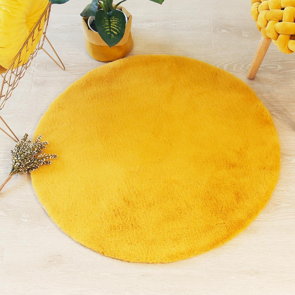 Tapis four extra doux ocre D 80 3S. x Home