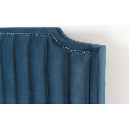 Tête de lit Dhora 160 cm Velours Bleu Tête de lit