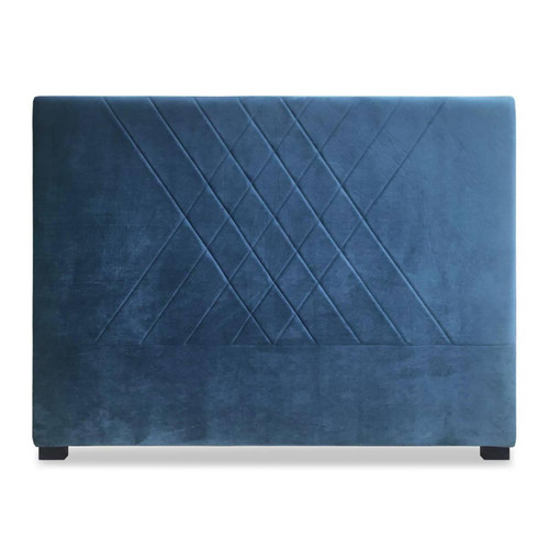 3S. x Home - Tête de lit Diam 160cm Velours Bleu - La literie