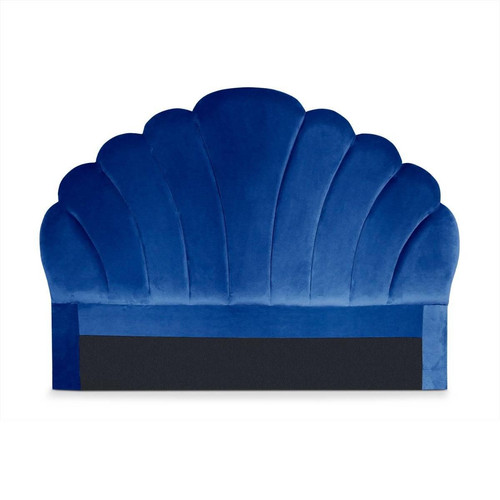 3S. x Home - Tête de lit Mermaid 140 cm Velours Bleu - Tête De Lit Design
