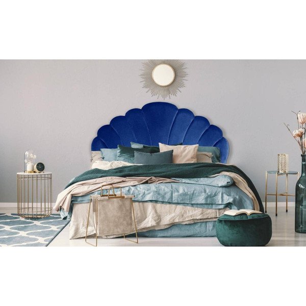 Tête de lit Mermaid 160 cm Velours Bleu Tête de lit