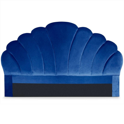 3S. x Home - Tête de lit Mermaid 180 cm Velours Bleu - Sommiers Et Lits Design