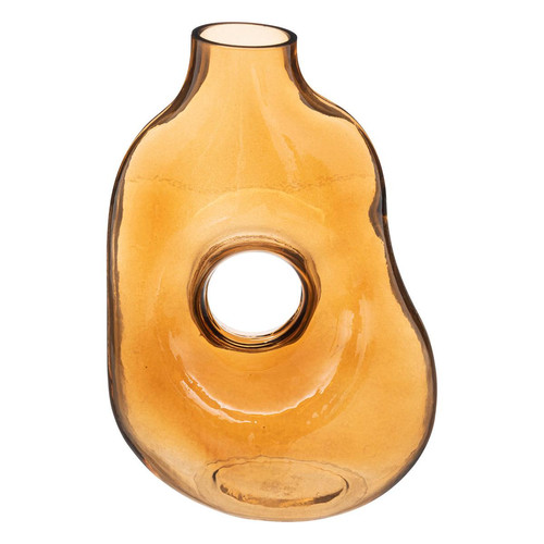3S. x Home - Vase "Donut" verre ambre H24,5cm - Bougeoir Et Photophore Design