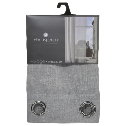 3S. x Home - Voilage gris "Fred" 140x240 - Voilages Design
