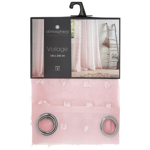 3S. x Home - Voilage rose "Lily" 140X240 - Voilages Design
