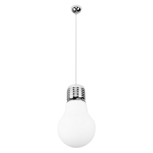 Britop Lighting - Ampoule pendante 1xE27 Max.60W Chrome/Transparent/Blanc - Lampes et luminaires Design