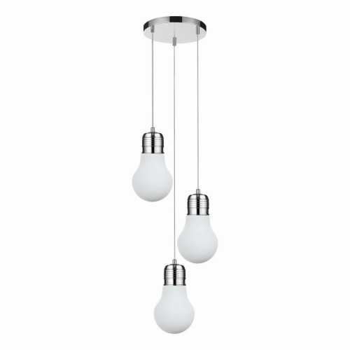 Britop Lighting - Ampoule pendante 3xE27 60W Chrome/Blanc - Suspension Design