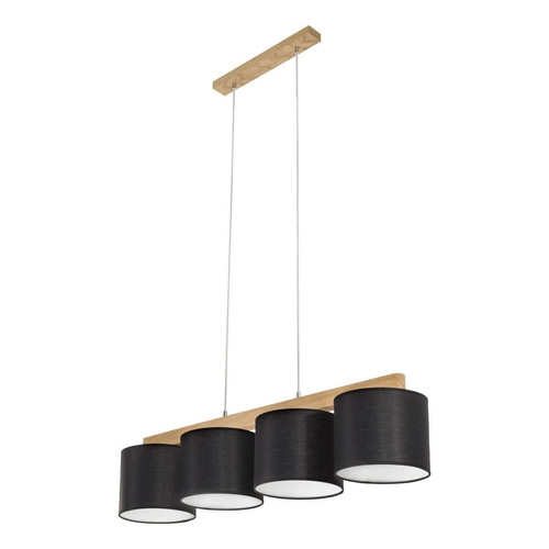 Britop Lighting - Lampe suspendue Aprillia 4xE27 Max.25W Chêne huilé/PVC transparent/ Noir - Suspension Design