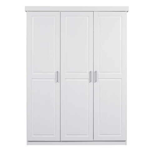 3S. x Home - Armoire 3 Portes en Pin massif blanc NOWO - Armoire Design