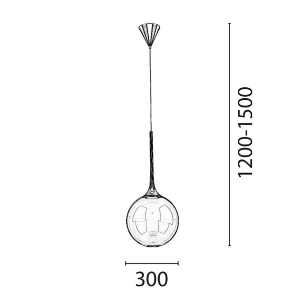 Lampe pendante Incl. 1xLED 9W Noir/Transparent  Britop Lighting