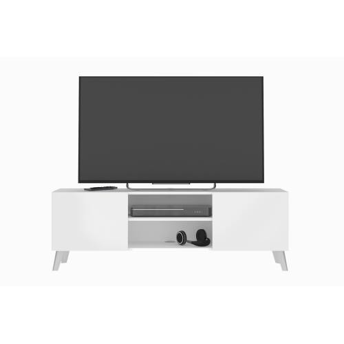 Meuble TV/Hifi BRIGHTON blanc Blanc 3S. x Home Meuble & Déco