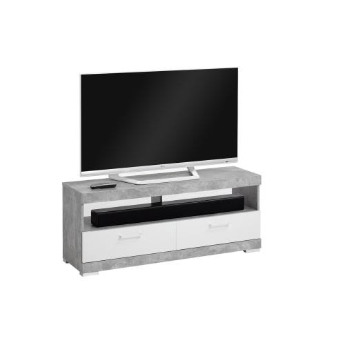 3S. x Home - Meubles TV/Hifi Lowboard BRISTOL 5 blanc et chêne - Meuble TV Design